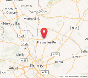 Map of Bourgogne, Grand Est