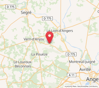 Map of Brain-sur-Longuenée, Pays de la Loire