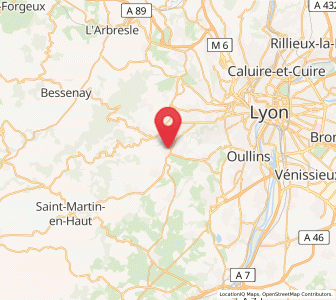 Map of Brindas, Auvergne-Rhône-Alpes