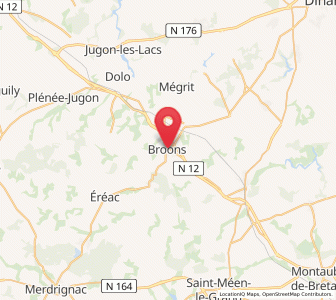 Map of Broons, Brittany