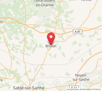 Map of Brûlon, Pays de la Loire