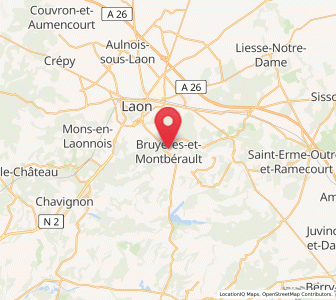 Map of Bruyères-et-Montbérault, Hauts-de-France