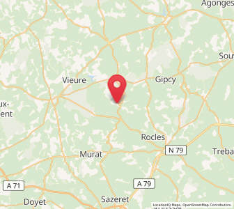 Map of Buxières-les-Mines, Auvergne-Rhône-Alpes