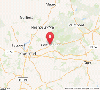 Map of Campénéac, Brittany
