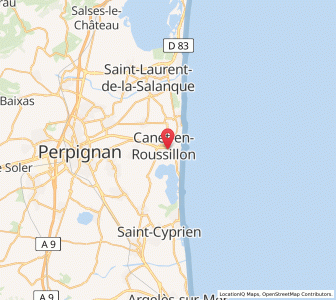 Map of Canet-en-Roussillon, Occitanie