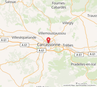 Map of Carcassonne, Occitanie