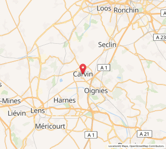 Map of Carvin, Hauts-de-France