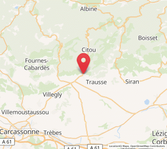 Map of Caunes-Minervois, Occitanie