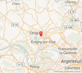 Map of Cergy-Pontoise, Île-de-France