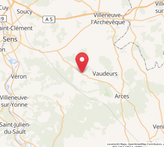 Map of Cerisiers, Bourgogne-Franche-Comté