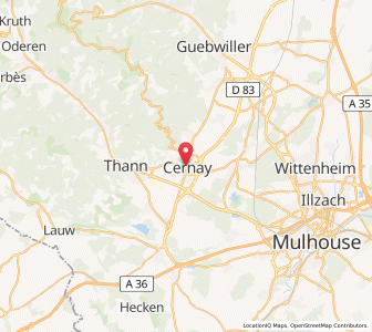 Map of Cernay, Grand Est