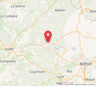 Map of Champagney, Bourgogne-Franche-Comté