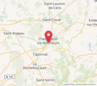 Map of Chasseneuil-sur-Bonnieure, Nouvelle-Aquitaine