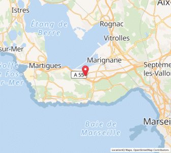 Map of Châteauneuf-les-Martigues, Provence-Alpes-Côte d'Azur