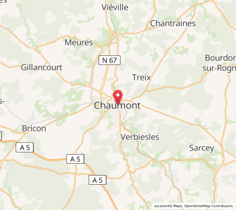 Map of Chaumont, Grand Est