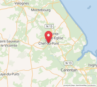 Map of Chef-du-Pont, Normandy