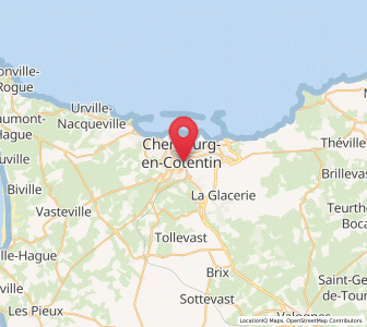 Map of Cherbourg-en-Cotentin, Normandy