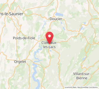 Map of Clairvaux-les-Lacs, Bourgogne-Franche-Comté