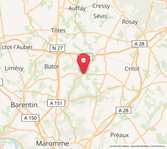 Map of Clères, Normandy