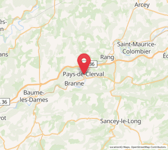 Map of Clerval, Bourgogne-Franche-Comté