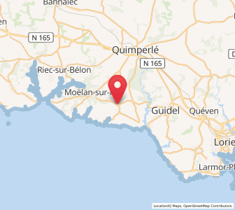 Map of Clohars-Carnoët, Brittany