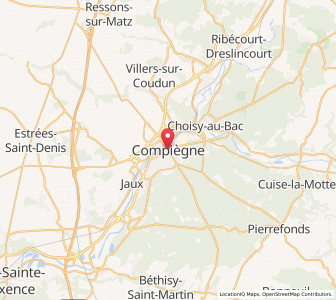 Map of Compiègne, Hauts-de-France