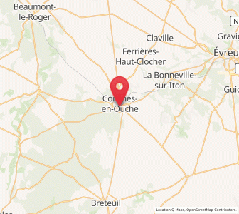 Map of Conches-en-Ouche, Normandy