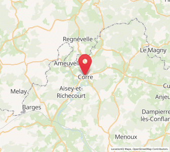 Map of Corre, Bourgogne-Franche-Comté