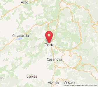 Map of Corte, Corsica