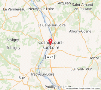 Map of Cosne-Cours-sur-Loire, Bourgogne-Franche-Comté