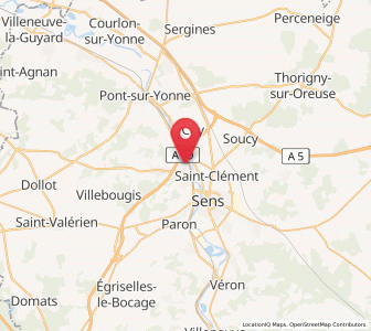 Map of Courtois-sur-Yonne, Bourgogne-Franche-Comté