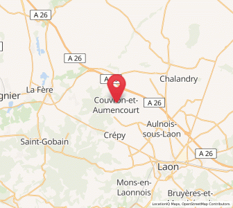 Map of Couvron-et-Aumencourt, Hauts-de-France