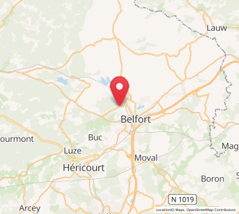 Map of Cravanche, Bourgogne-Franche-Comté