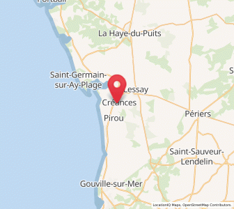 Map of Créances, Normandy