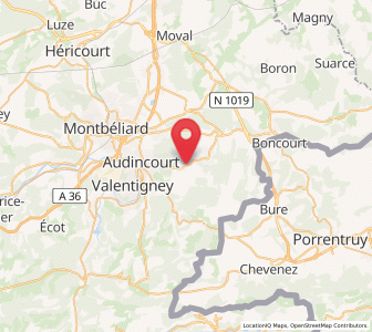 Map of Dasle, Bourgogne-Franche-Comté