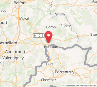 Map of Delle, Bourgogne-Franche-Comté