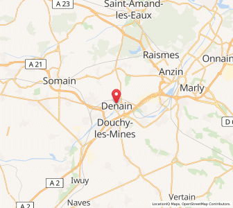 Map of Denain, Hauts-de-France