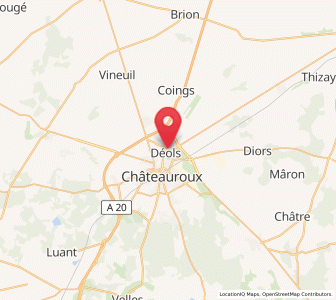 Map of Déols, Centre