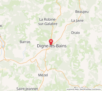 Map of Digne-les-Bains, Provence-Alpes-Côte d'Azur