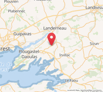 Map of Dirinon, Brittany