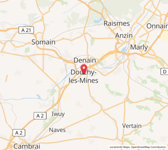 Map of Douchy-les-Mines, Hauts-de-France