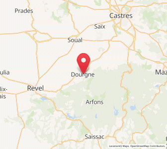 Map of Dourgne, Occitanie
