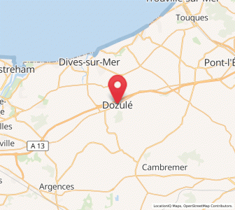 Map of Dozulé, Normandy