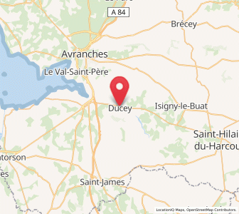 Map of Ducey, Normandy