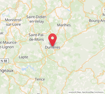 Map of Dunières, Auvergne-Rhône-Alpes
