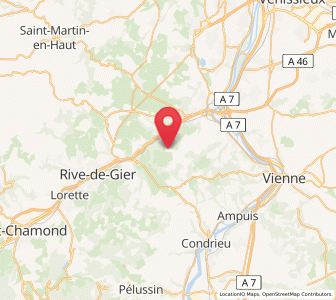 Map of Échalas, Auvergne-Rhône-Alpes