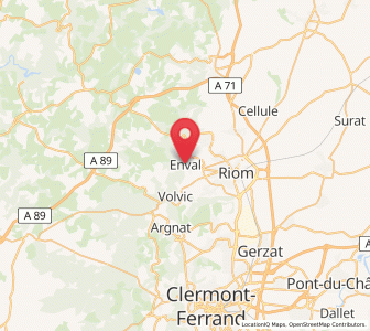 Map of Enval, Auvergne-Rhône-Alpes