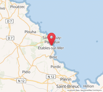 Map of Étables-sur-Mer, Brittany