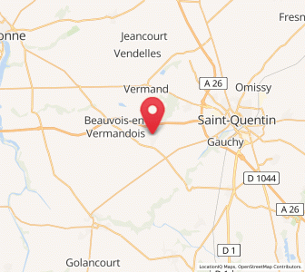 Map of Étreillers, Hauts-de-France