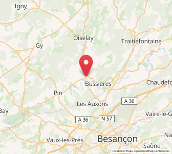 Map of Étuz, Bourgogne-Franche-Comté